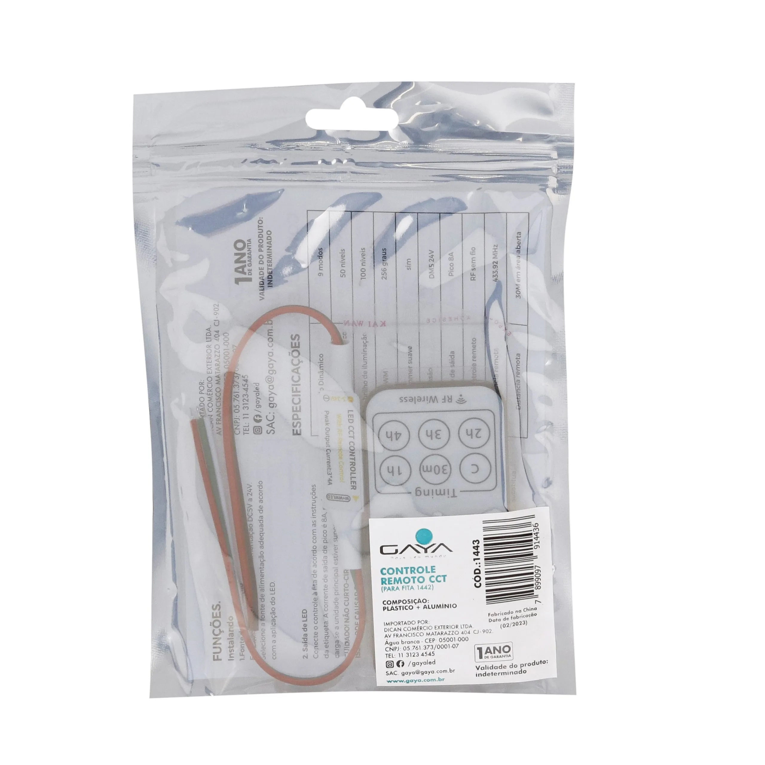 CONTROLE FITA LED CCT MULTI TEMPERATURAS DE COR IP20 - Foto 1