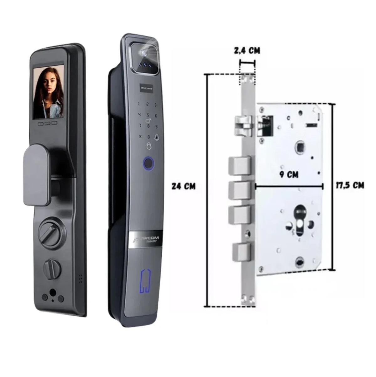 FECHADURA DIGITAL INTELIGENTE RECONHECIMENTO FACIAL 3D (WI-FI) SA-FD-H20 - Foto 1