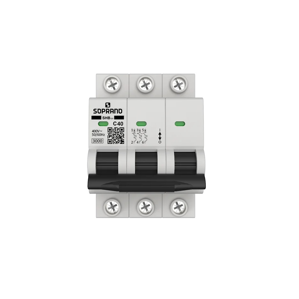 DISJUNTOR DIN 40A TRIPOLAR  (3 POLOS 400VCA) SHB GIII-C40A (TIPO C 5 A 10 X IN) IP20 - Foto 1