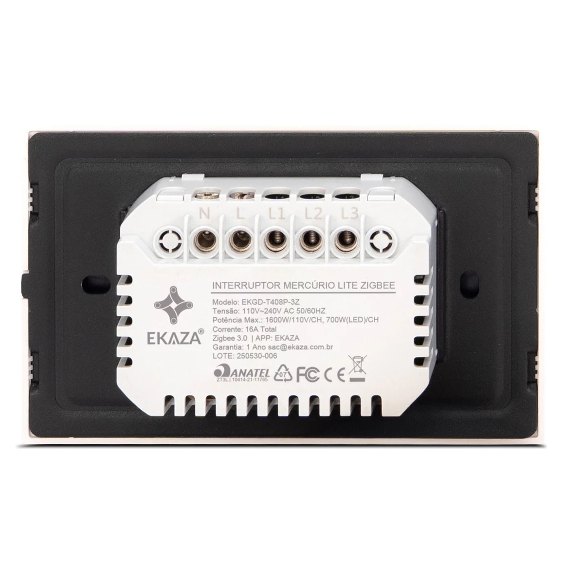 INTERRUPTOR INTELIGENTE MERCURIO LITE 2 BOTOES COM TOMADA 16A 2P+T BRANCO  (ZIGBEE 3.0) - Foto 1