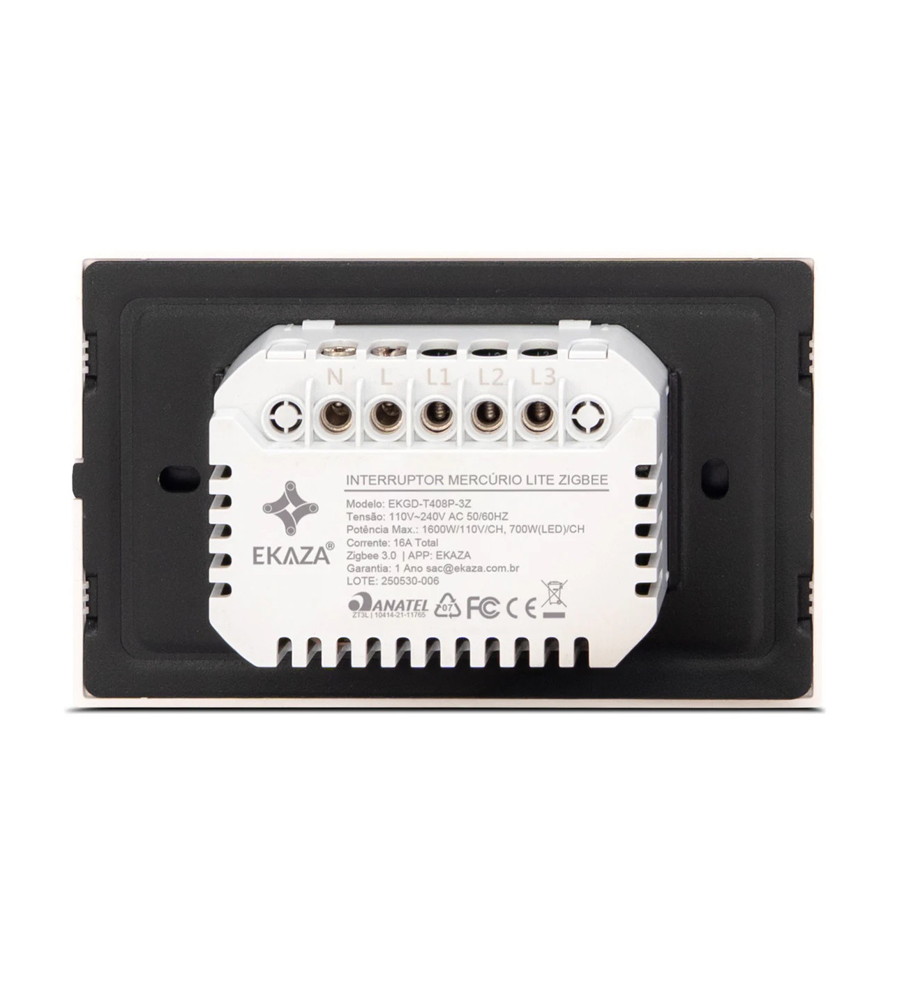 INTERRUPTOR INTELIGENTE MERCURIO LITE 2 BOTOES CINZA (ZIGBEE 3.0) - Foto 1