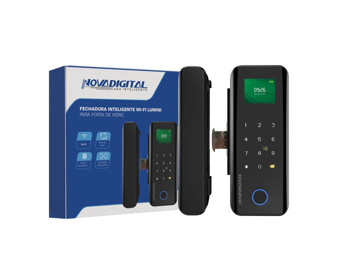 FECHADURA BIOMETRICA DIGITAL WI-FI LUMINI (PARA PORTA DE VIDRO) - Foto 2