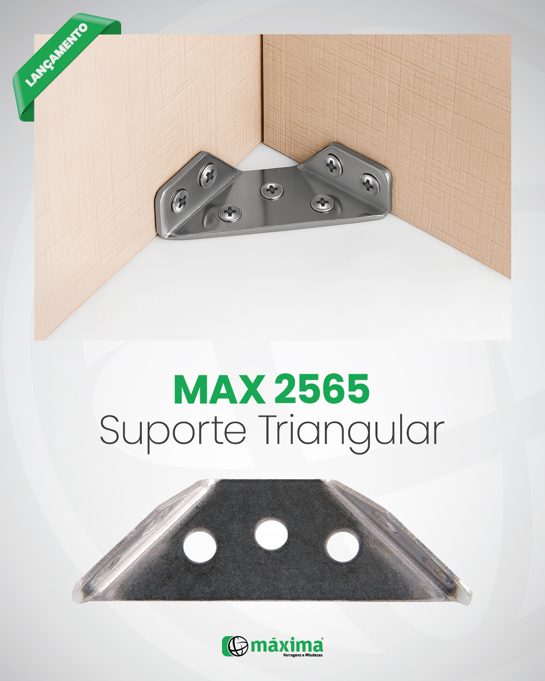 SUPORTE TRIANGULAR ESPESSURA 1,2MM PRETO 25KG - Foto 1