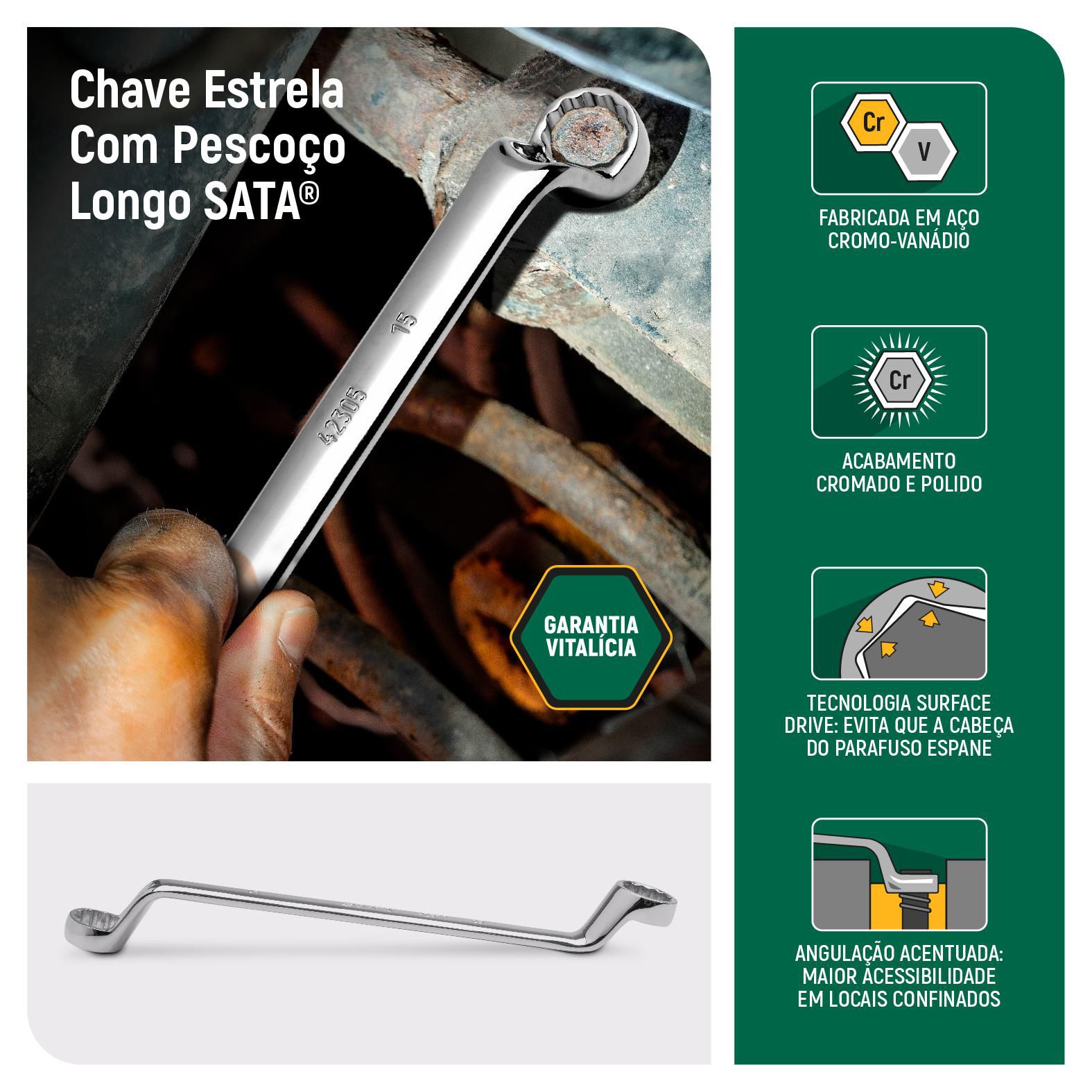 CHAVE ESTRELA 16X17 ANGULADA 75 ESPELHADA - Foto 1