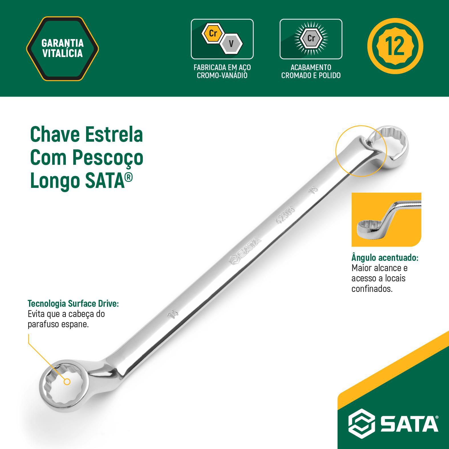 CHAVE ESTRELA 16X17 ANGULADA 75 ESPELHADA - Foto 3