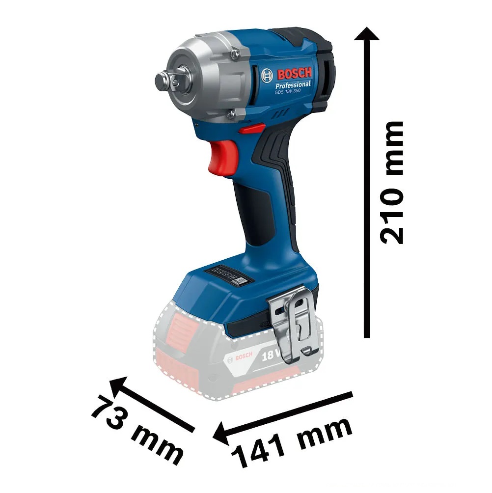 CHAVE IMPACTO GDS 18V-350 BRUSHLESS 350NM BRUSHLESS SEM CARREGADOR E SEM BATERIA - Foto 1