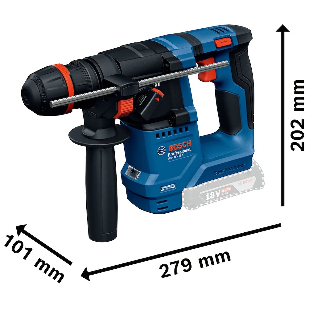 MARTELETE PERFURADOR ROMPEDOR 18V GBH 18X 1,5 JOULES SDS PLUS BRUSHLESS SEM CARREGADOR E BATERIA - Foto 1