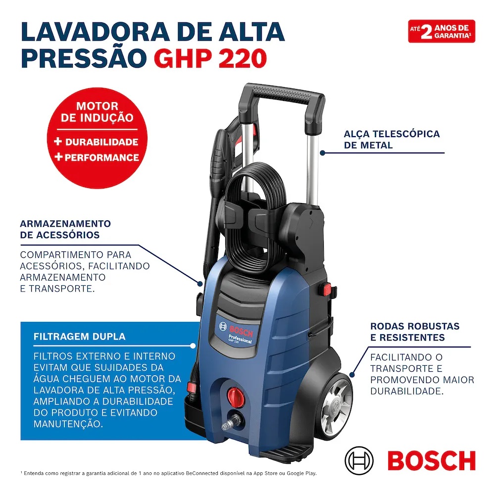 LAVADORA DE ALTA PRESS�O GHP 220 2200PSI 2100W 220V - Foto 3