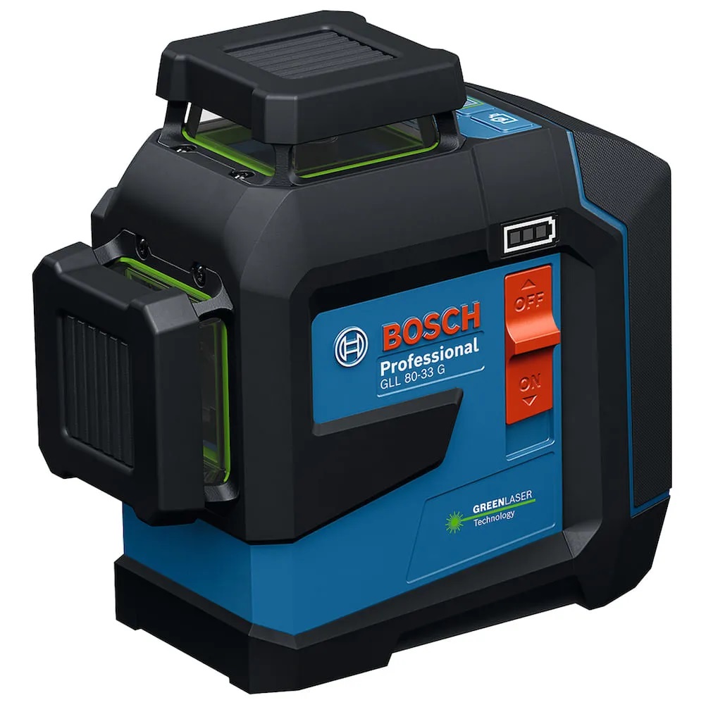 N�VEL A LASER BOSCH GLL 80-33 G LINHA HORIZONTAL E VERTICAL COM RECEPTOR LR7 E MALETA - Foto 1