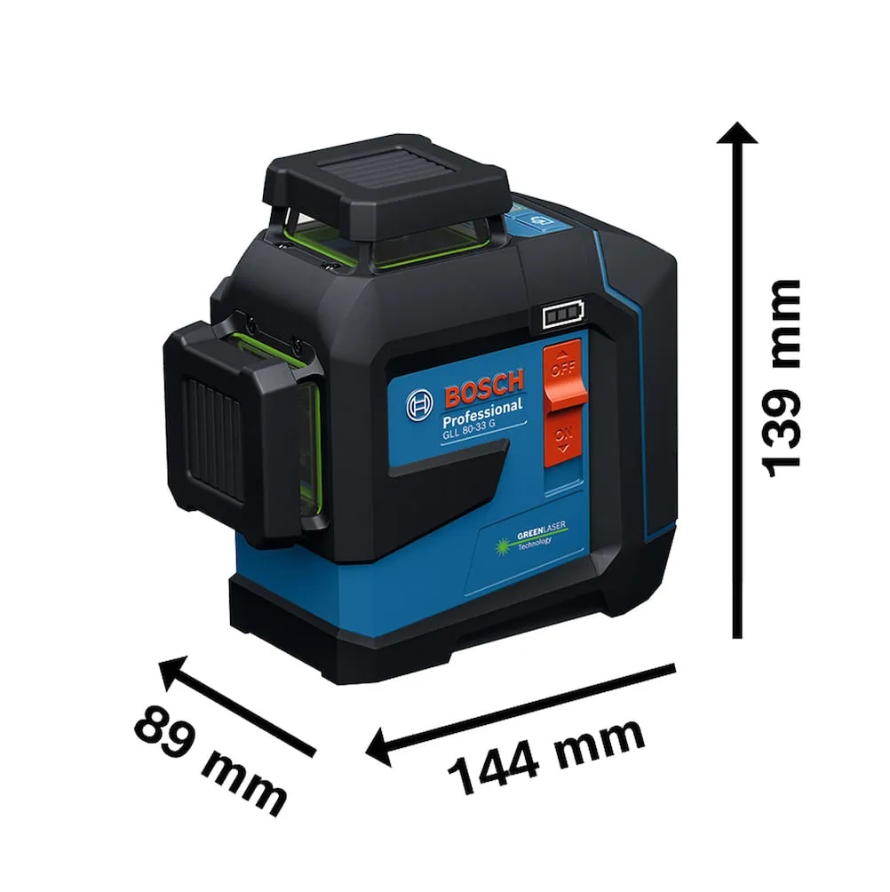 N�VEL A LASER BOSCH GLL 80-33 G LINHA HORIZONTAL E VERTICAL COM RECEPTOR LR7 E MALETA - Foto 2