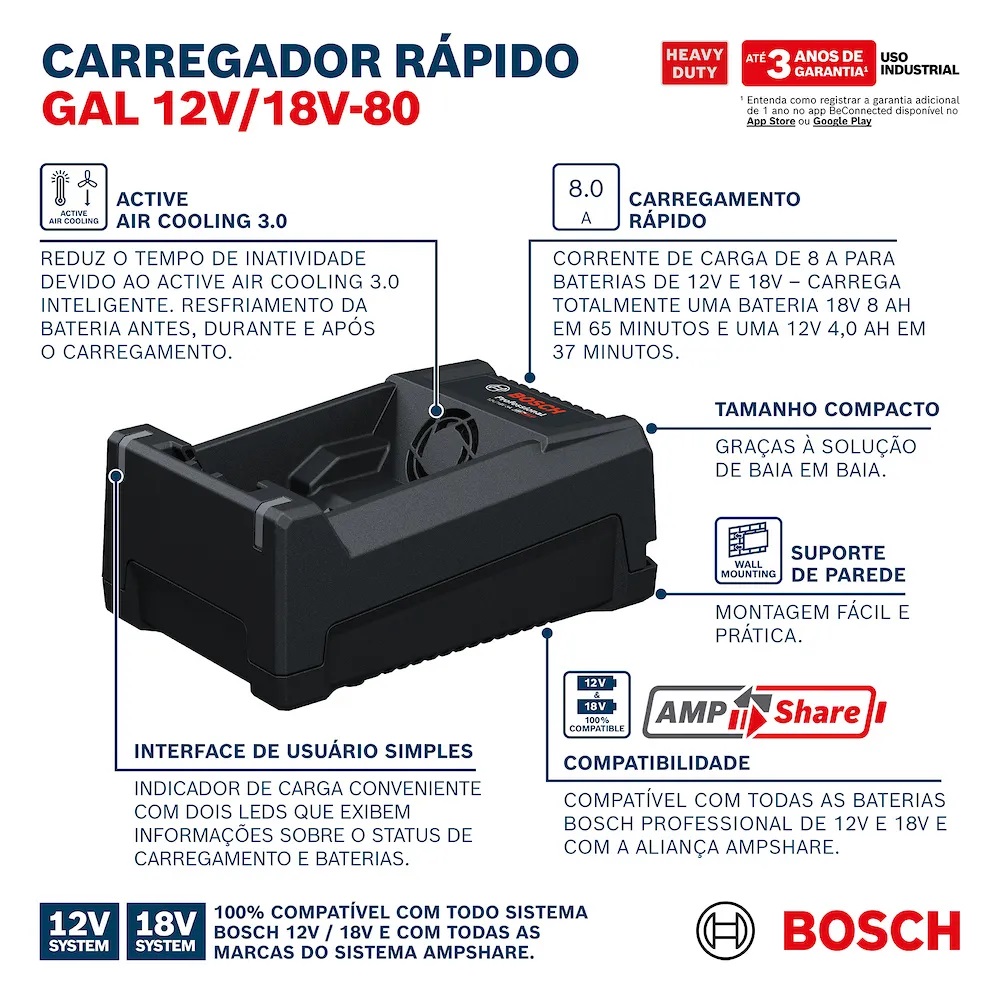 CARREGADOR R�PIDO DE BATERIAS GAL 12V 18V 80 220V - Foto 3