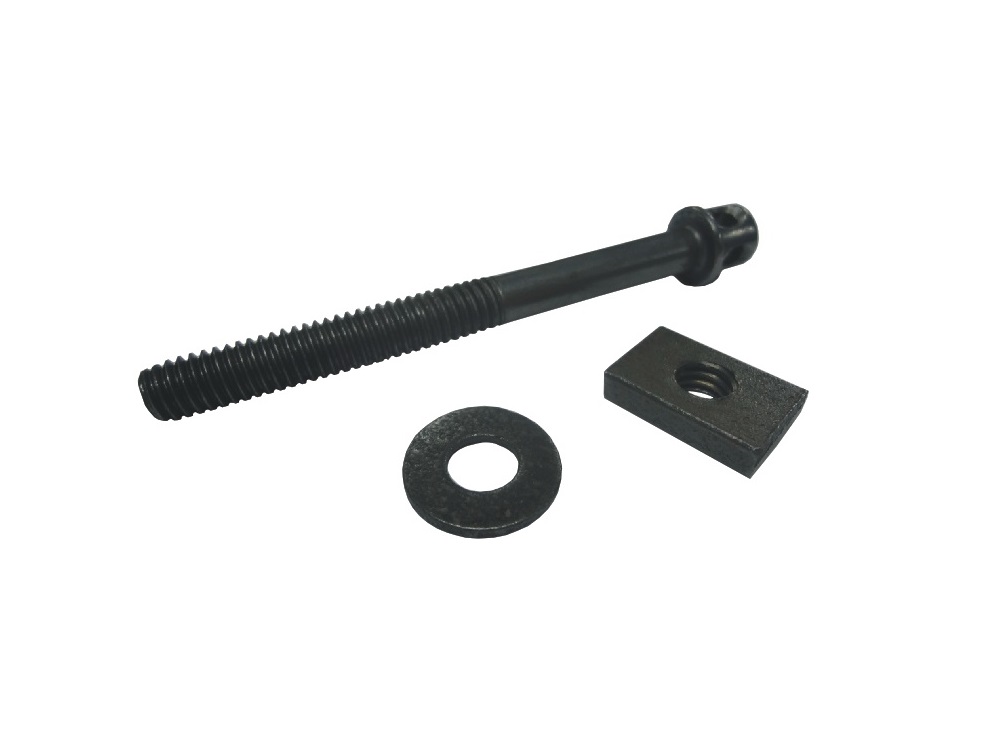 PARAFUSO CAMA 5/16X90 UNC CABE�A FURADA COM PORCA ROSCA MAQUINA BICROMATIZADO - Foto 1