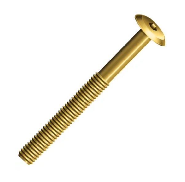 PARAFUSO MOVEIS 1/4X80 UNC CABECA TAMPINHA PLANA 13MM (CHAVE ALLEN 4MM) BICROMATIZADO