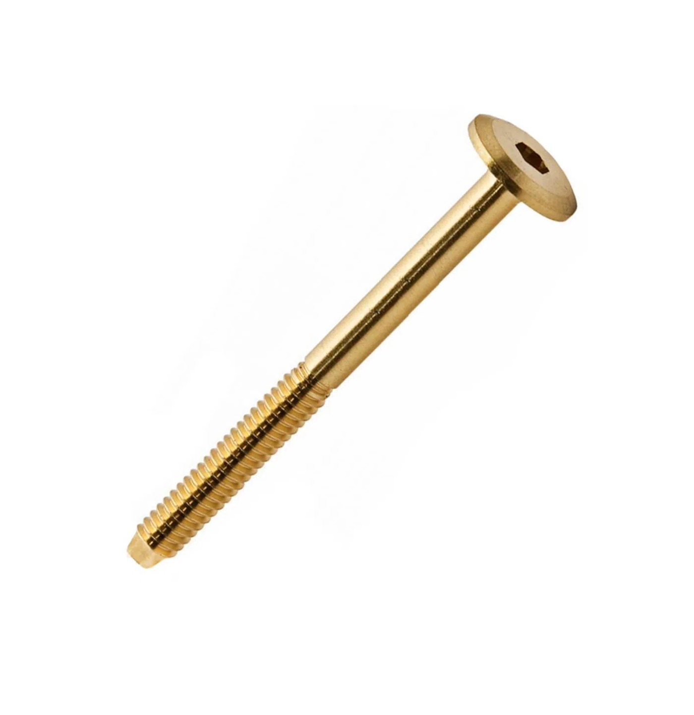 PARAFUSO MOVEIS 1/4X50 UNC CABECA TAMPINHA PLANA 17MM (CHAVE ALLEN 4MM) BICROMATIZADO