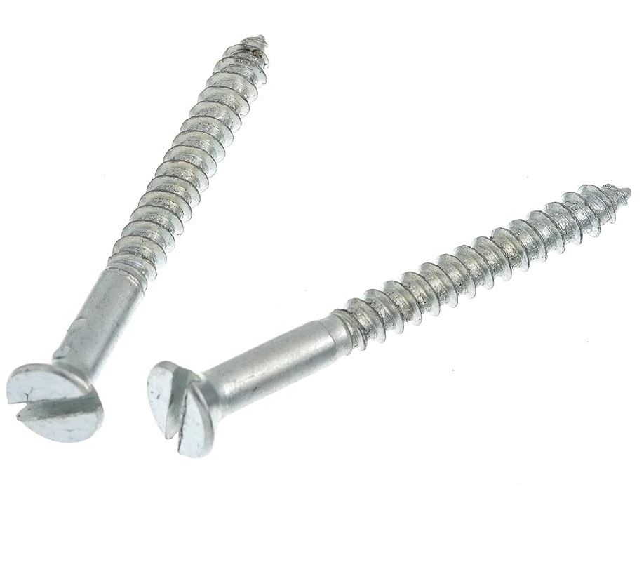PARAFUSO MADEIRA 6,1X75 CABEA CHATA FENDA ZINCADO  (*)