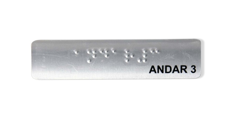 PLAQUETA CORRIMO COM BRAILLE ANDARES - Foto 1