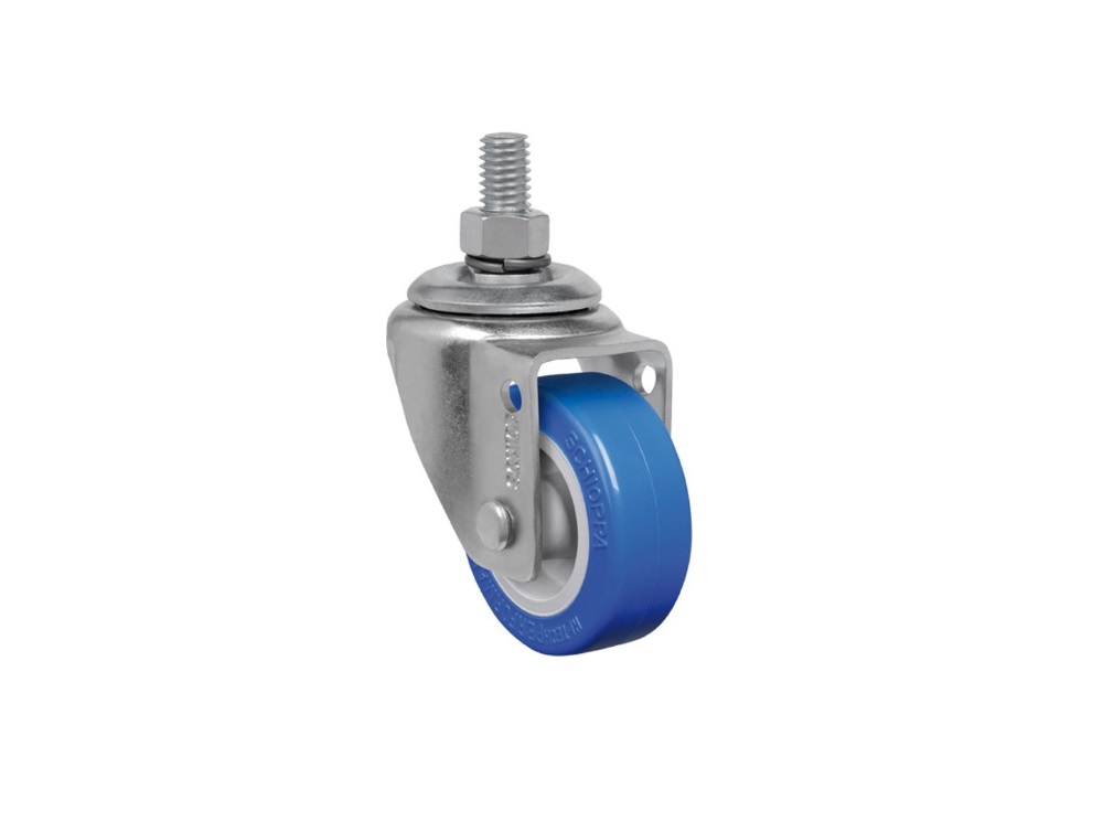 RODIZ�O GIRAT�RIO 614 GLE 6X1.1/2 COMPOSTO TERMOPLASTICO AZUL SEM FREIO PARAFUSO 1/2X25MM CAPACIDADE 150KG - Foto 1