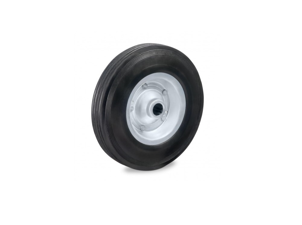 RODA REPOSIO 614 6X1.1/2 BORRACHA MACIA NUCLEO CHAPA ESTAMPADA PRETO  - Foto 1