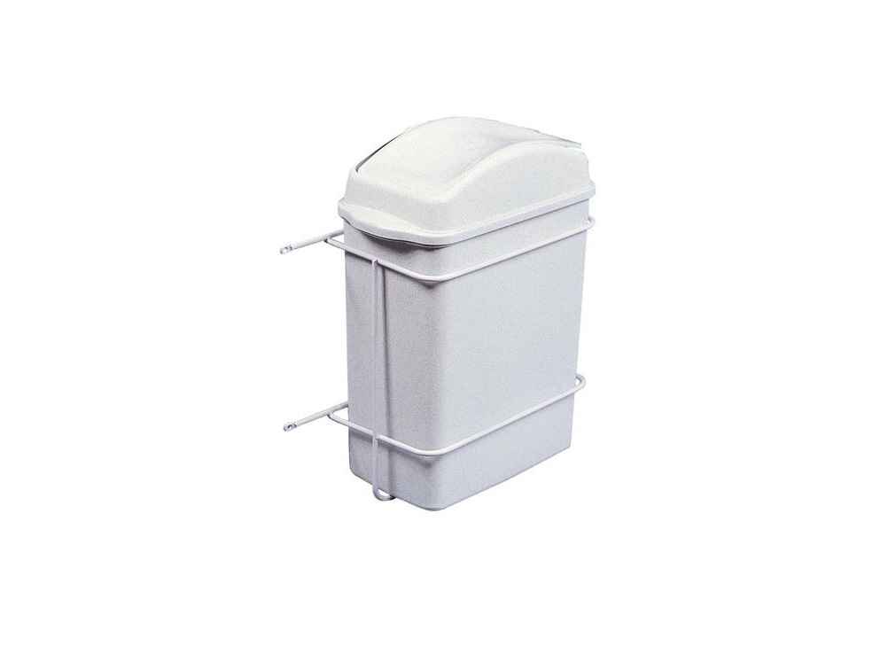LIXEIRA SIMPLES COM BALDE 10LT H410/L450/P170 BRANCO FIXA��O PORTA - Foto 1