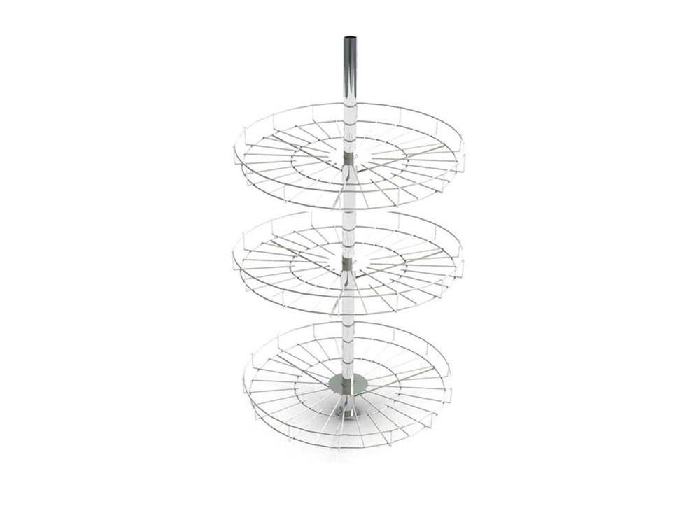 KIT COM 3 CESTO GIRATORIO 35CM BRANCO COM TUBO 63CM  - Foto 1
