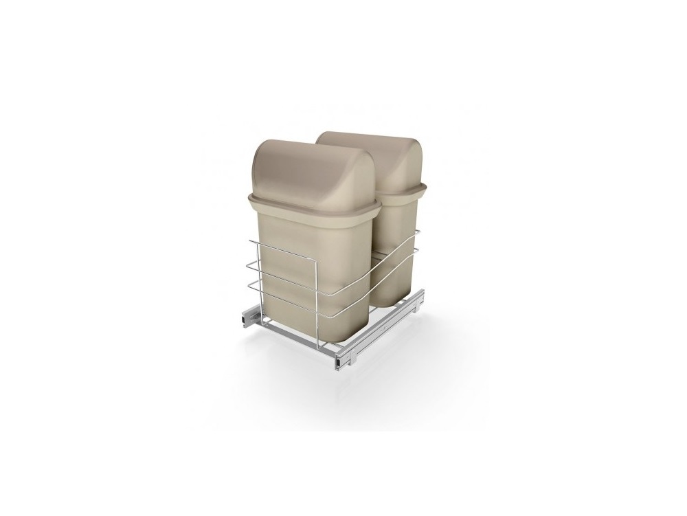 LIXEIRA DUPLA 15LT H260/L470/P490 INOX - Foto 1
