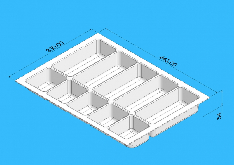 DIVISOR PORTA CEDULAS 445MMX330MMX50MM BRANCO 5 DIVISORIAS RM1013 - Foto 1