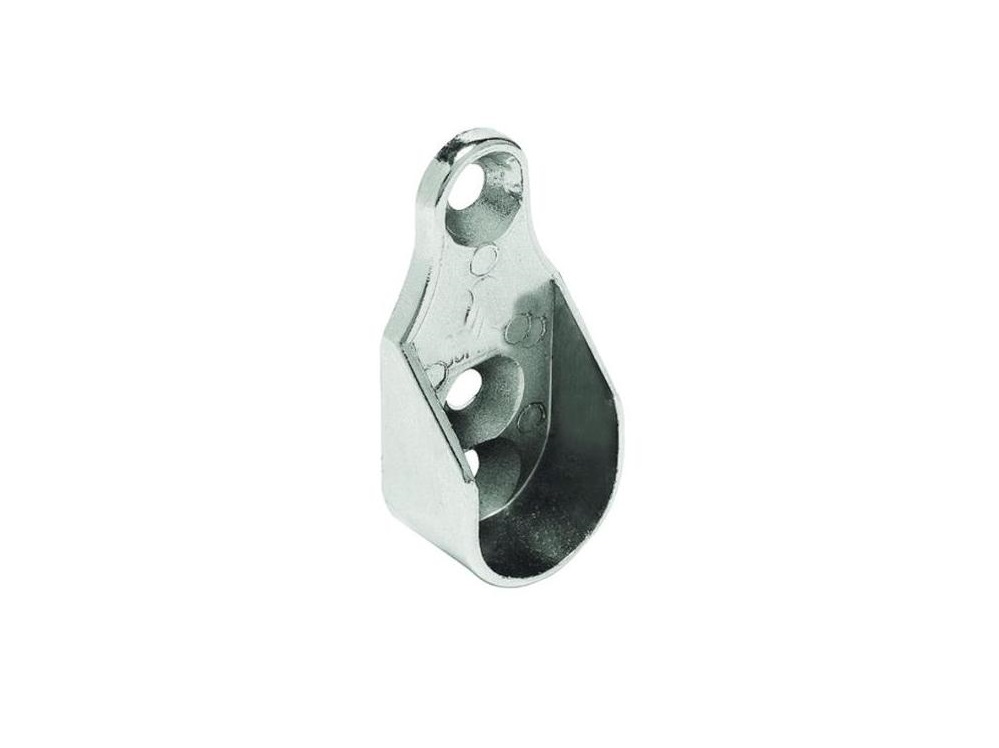 SUPORTE TUBO CABIDEIRO OBLONGO NIQUELADO ZAMAK - Foto 1