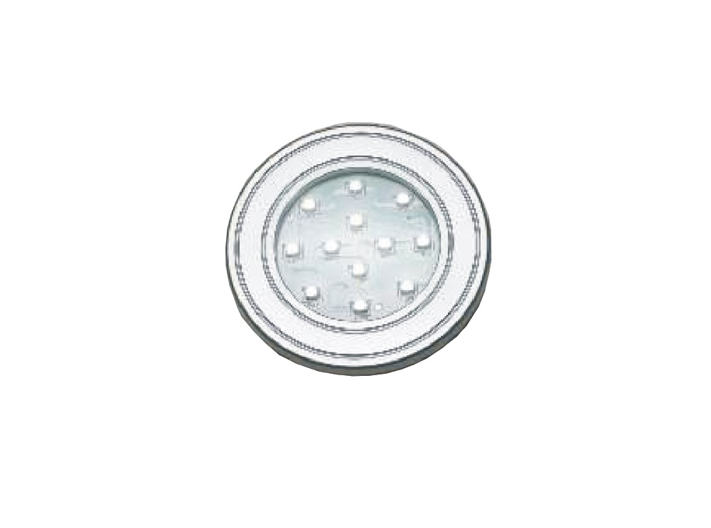LUMINARIA REDONDA 70MM 6500K (BRANCA) 12 LED SMD PRATA BASE (*)