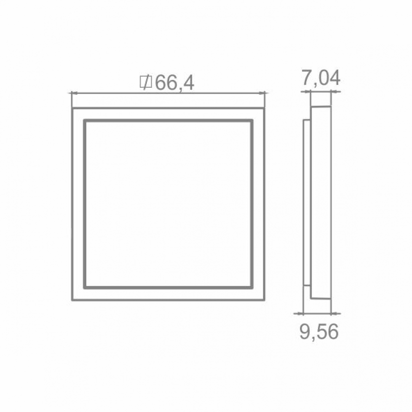 LUMINARIA QUADRADA SLIM 6500K (BRANCA) 8 LED SMD PRATA 13708 BASE (*) - Foto 1