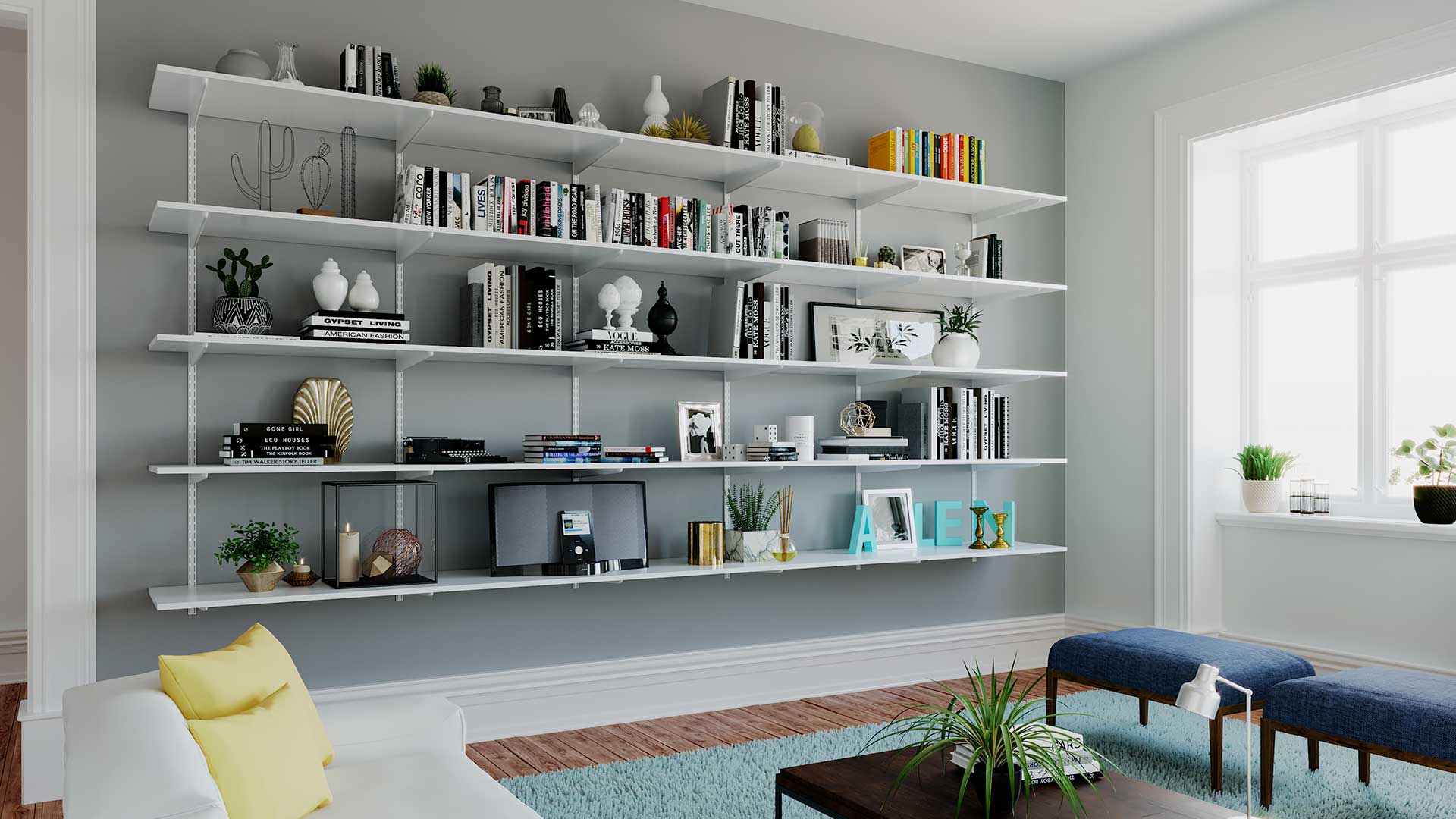 TRILHO ORGANIZA 64CM ENGATE DUPLO BRANCO (*) - Foto 1