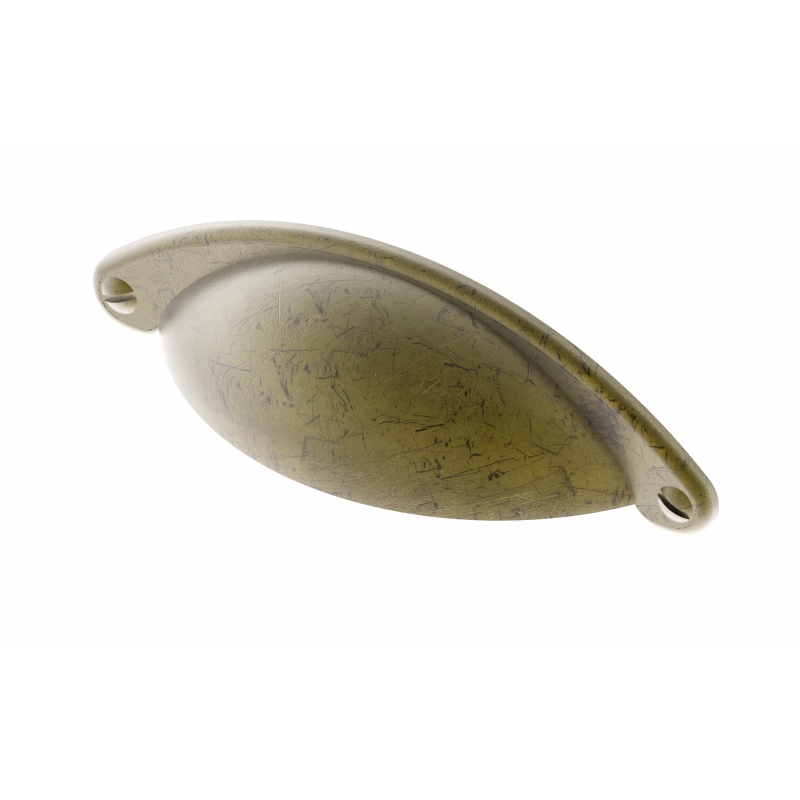 PUXADOR CONCHA 64MM OURO VELHO TAMBOREADO ARGENTO 2770  - Foto 1