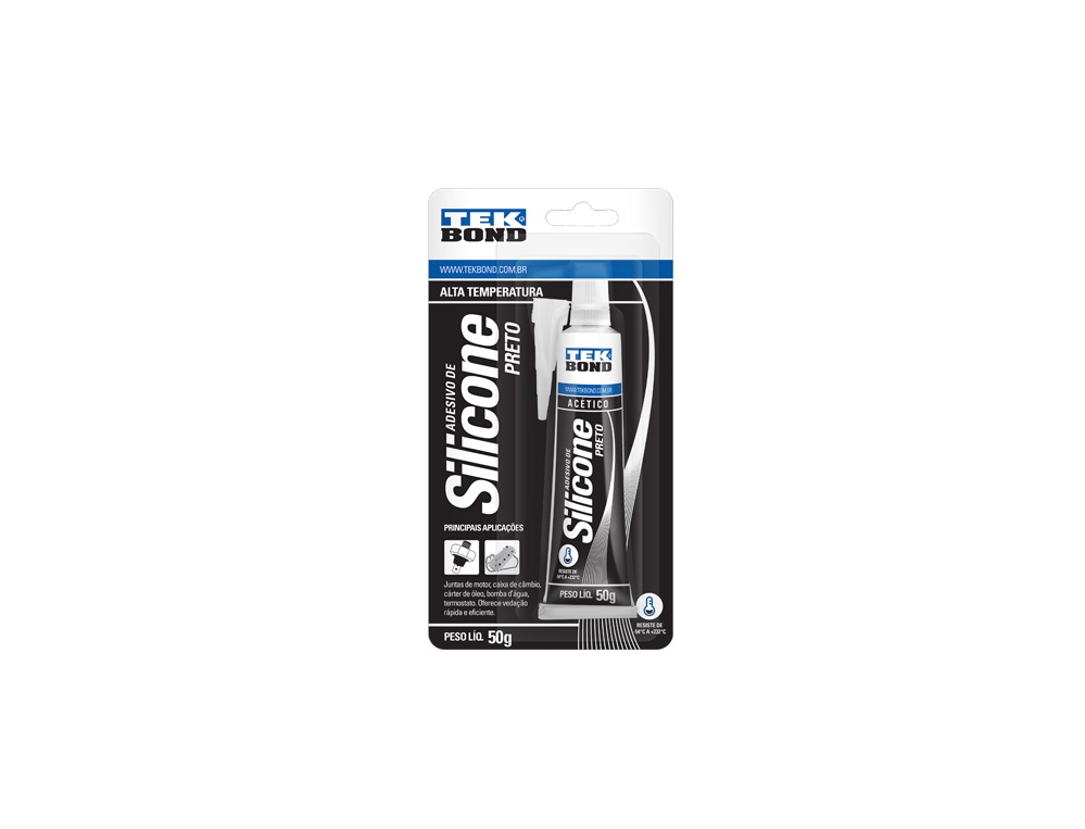 SILICONE ACETICO 50GR PRETO ALTA TEMPERATURA BLISTER - Foto 1