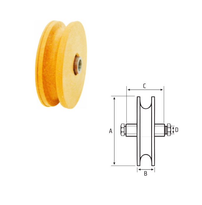 ROLDANA  189.4 2.1/2 V NYLON COM ROLAMENTO  PARA PORTO CORRER