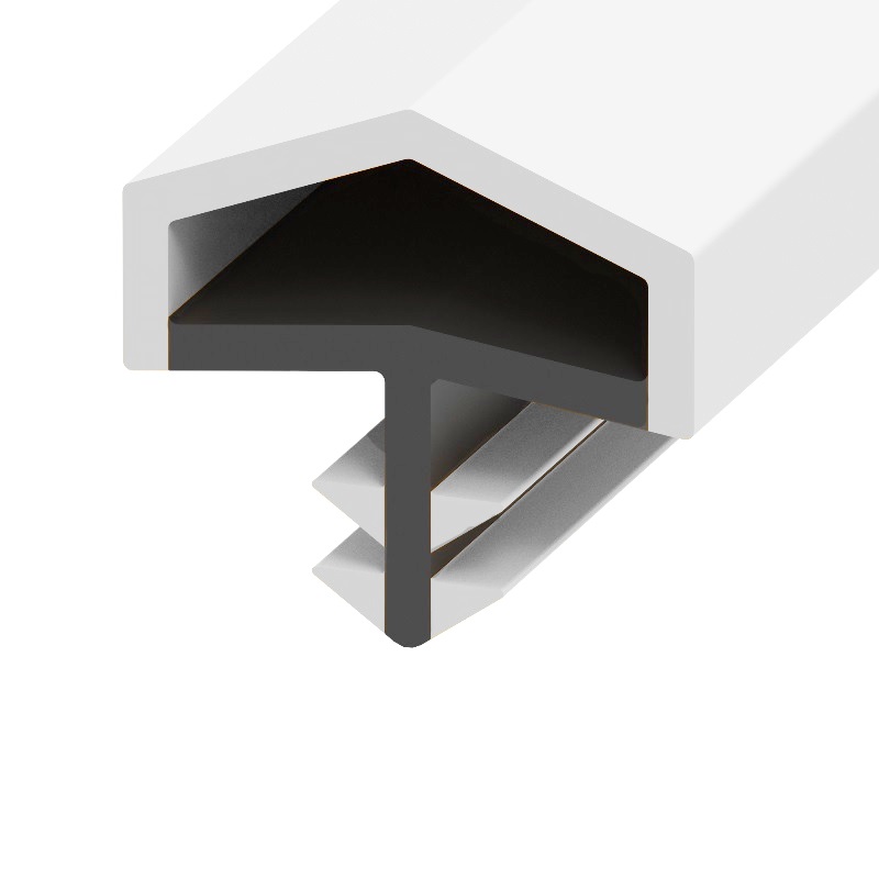 BATENTE VEDAO PORTA N.9 T 10,0X3,7MM BRANCO 602/ PRETO FOSCO 50% (EMBALAGEM 125 METROS) - Foto 1