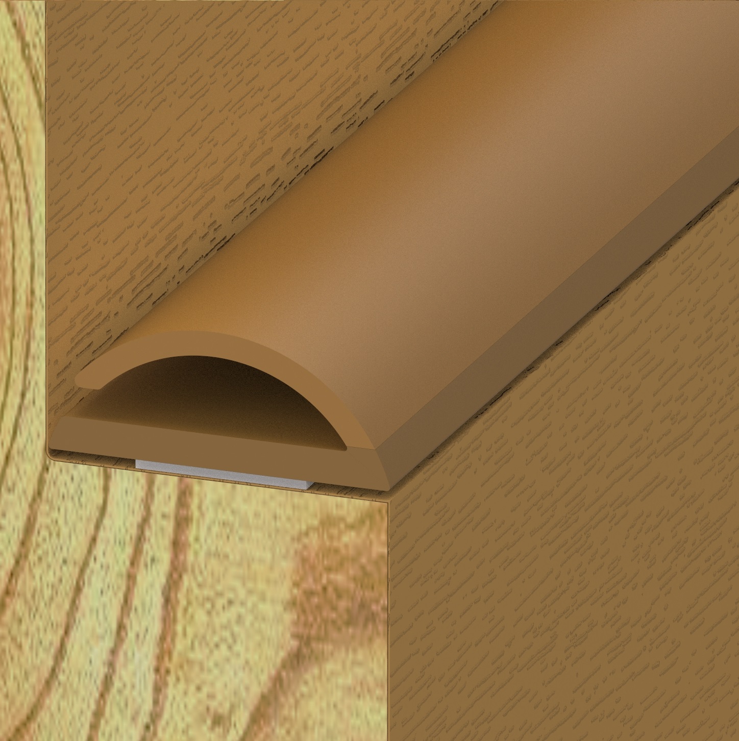 BATENTE VEDAO PORTA 5MM 8,0X4,0MM BEGE COM ADESIVO - Foto 1