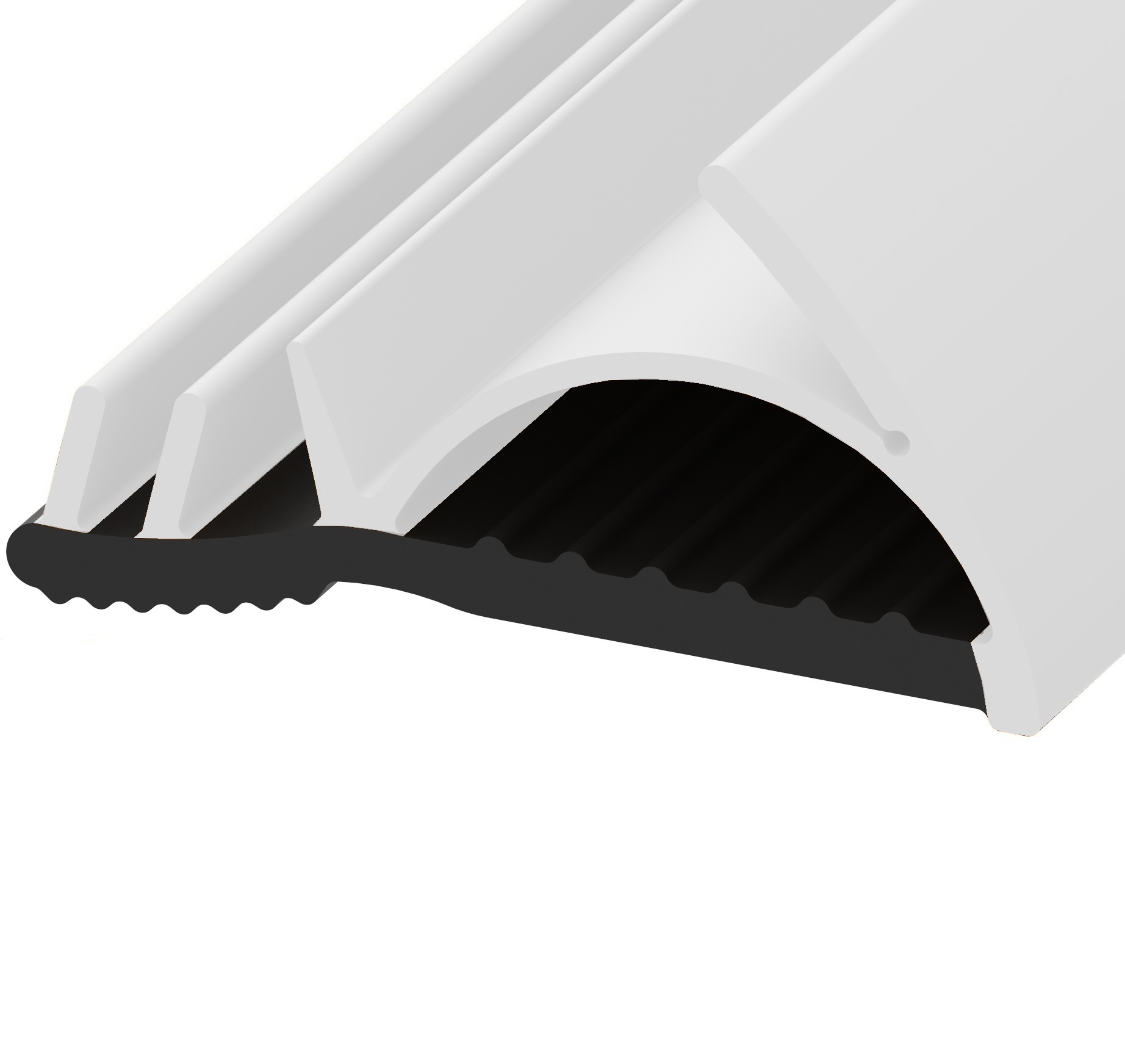 BATENTE VEDAO PORTA 14,0X3,2MM BRANCO/PRETO COM ABA T 602 - Foto 1