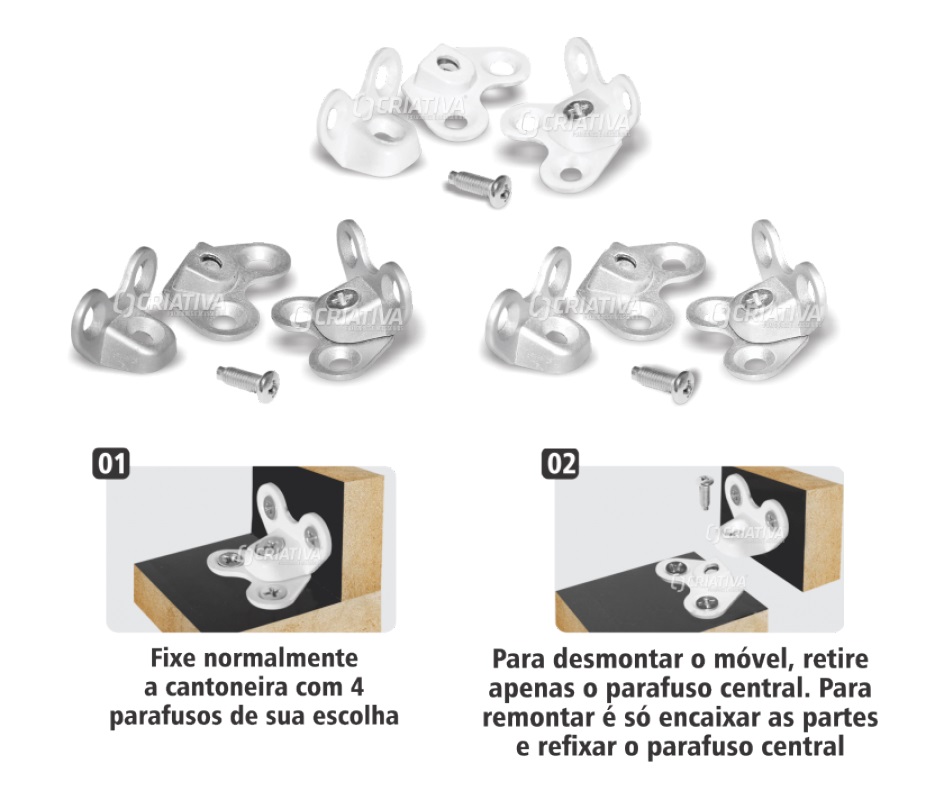 CANTONEIRA INTELIGENTE CINZA 4 FUROS CR2020 - Foto 1