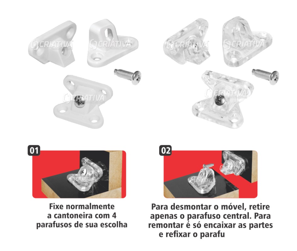 CANTONEIRA INTELIGENTE TRANSPARENTE 4 FUROS CR258 - Foto 1
