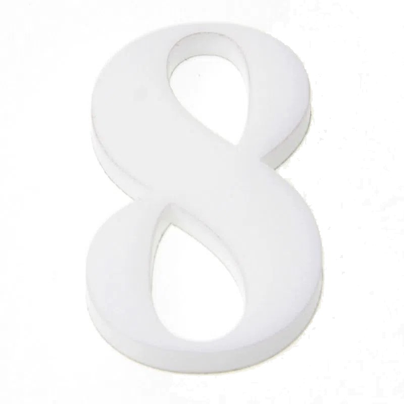 NMERO ACRLICO 11CM N 8 BRANCO