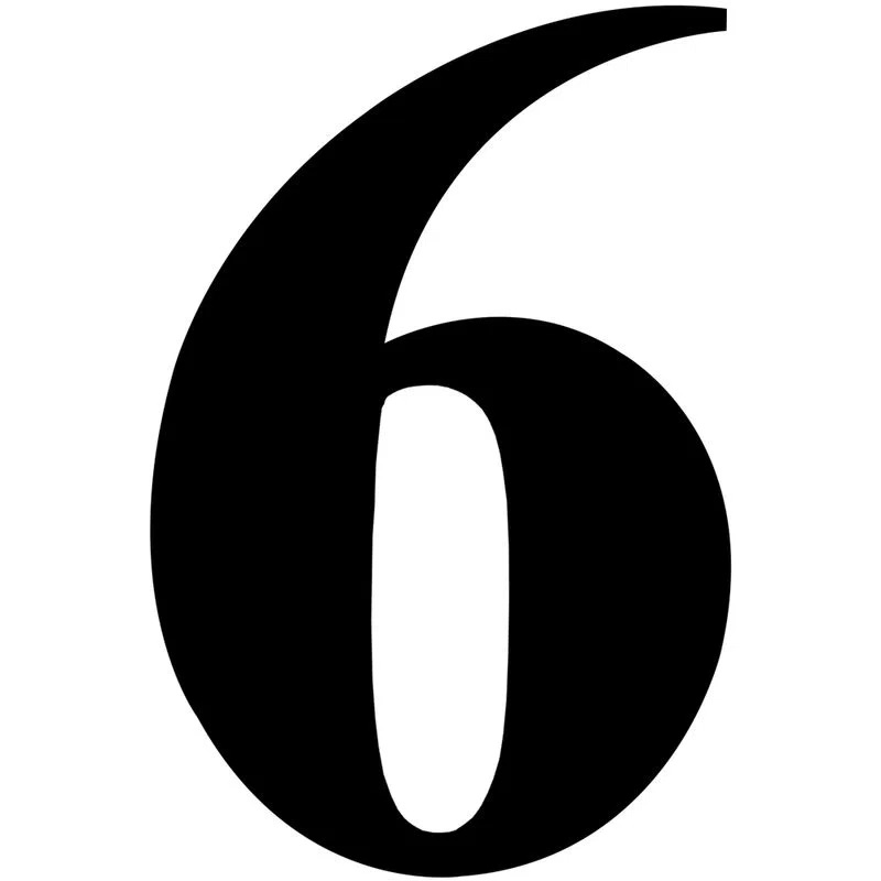 NMERO ACRLICO 4CM N 6 PRETO