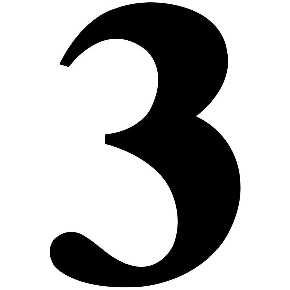 NMERO ACRLICO 11CM N 3 PRETO