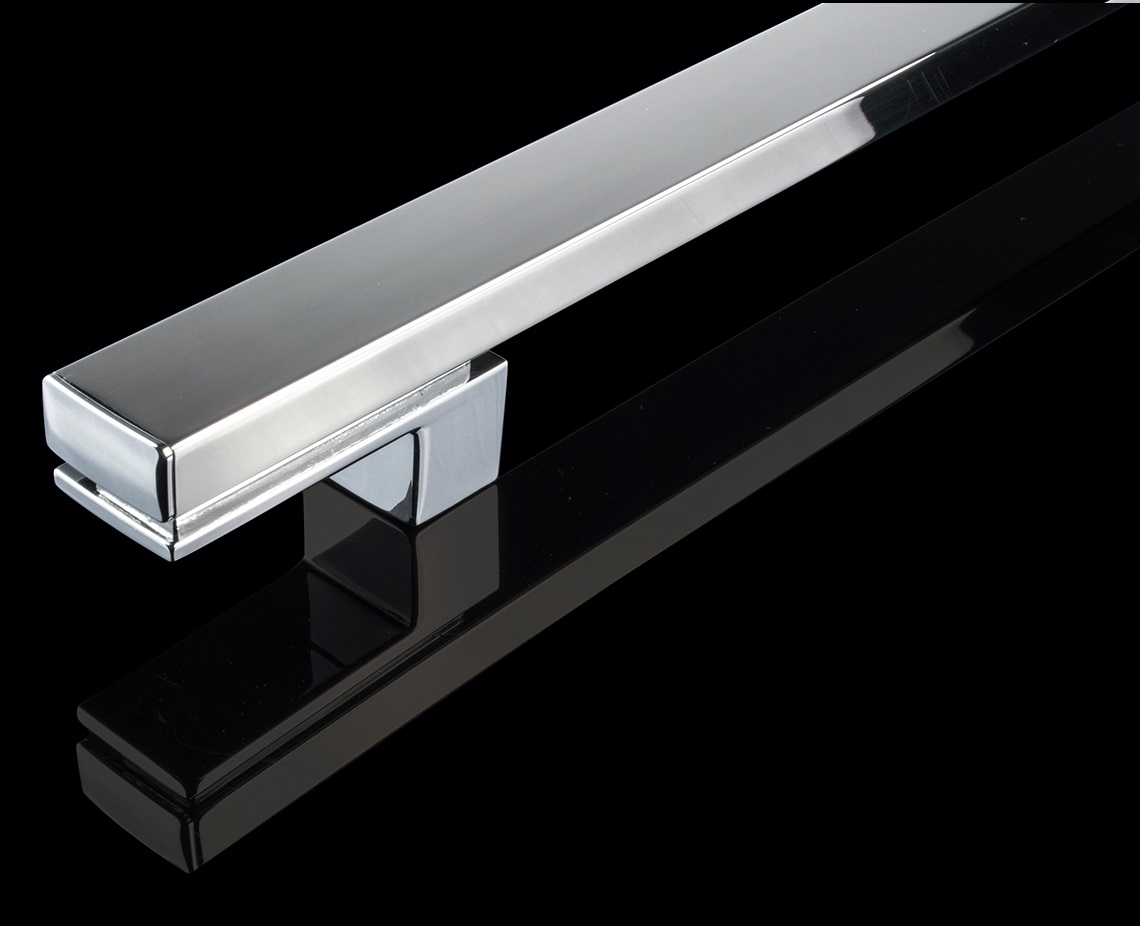 PUXADOR DE PORTA DUPLO 500MM INOX POLIDO/CROMADO LIVING  - Foto 1