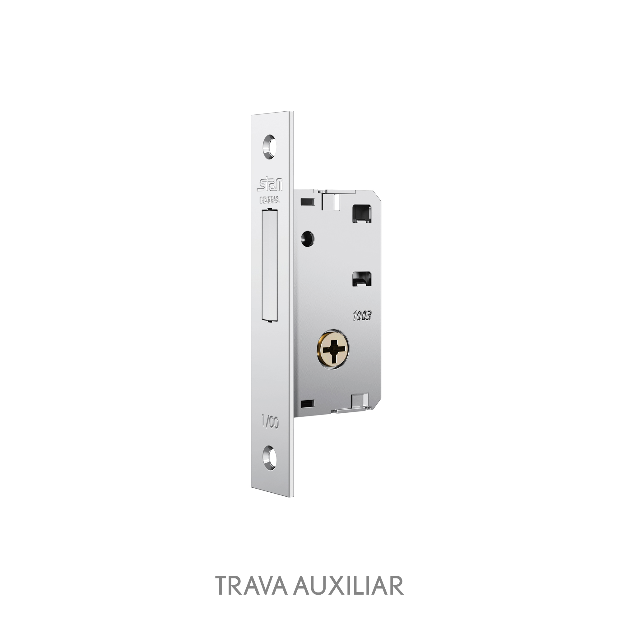 FECHADURA 500/11 3X1 EXTERNA ESTREITA MEDIA 46MM CROMADO - Foto 1