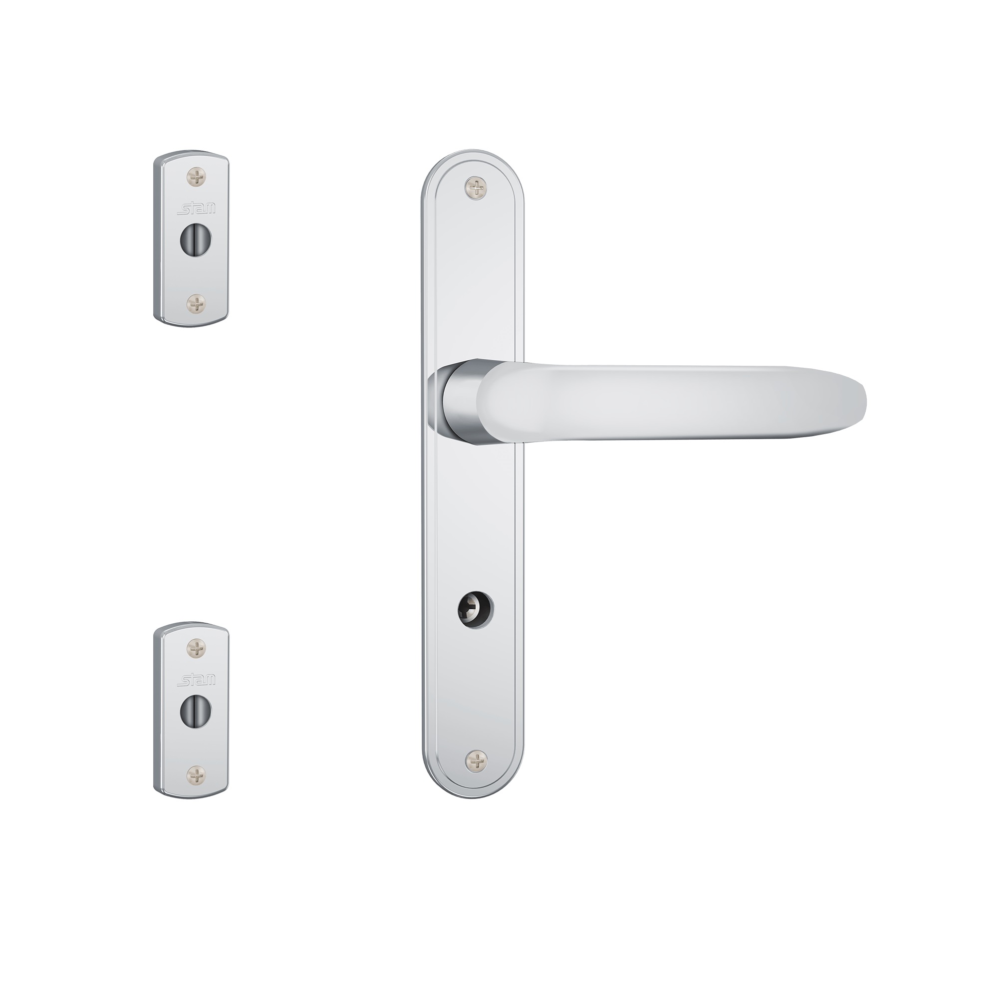 FECHADURA 500/11 3X1 EXTERNA ESTREITA MEDIA 46MM CROMADO - Foto 2