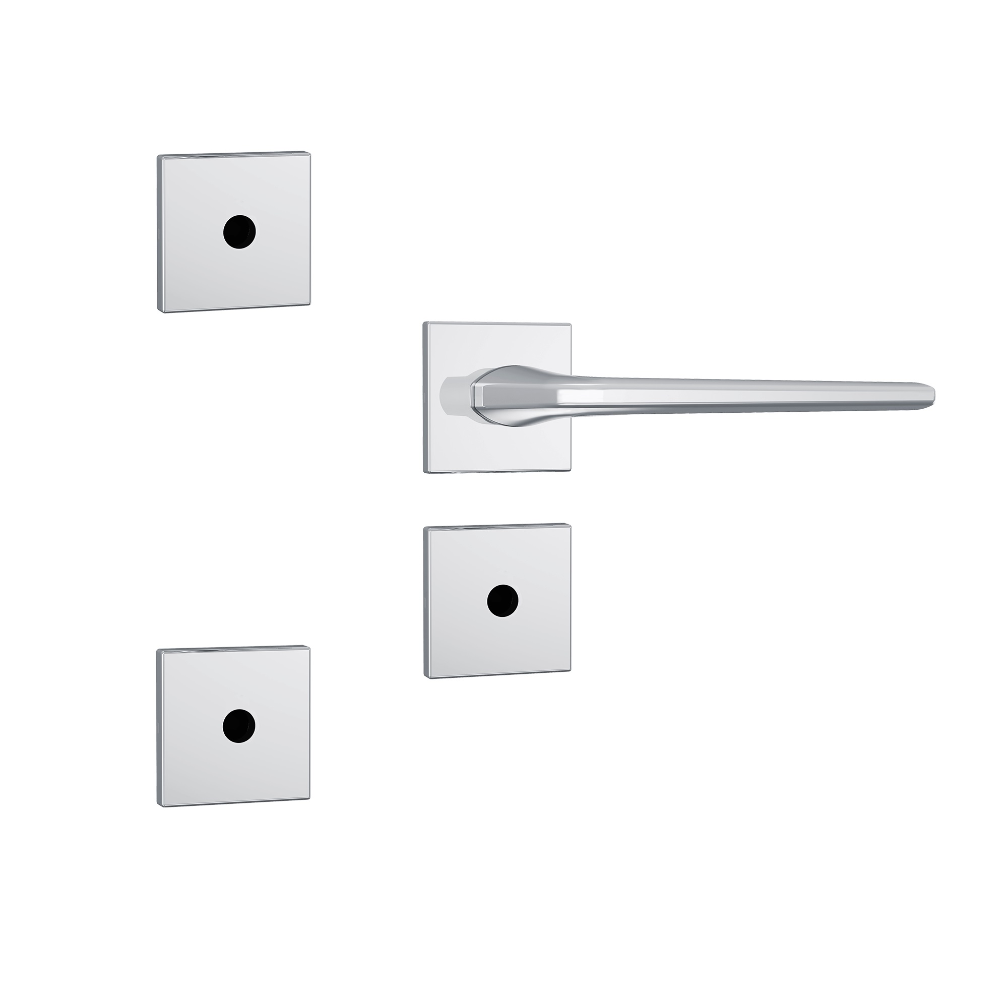 FECHADURA 800/27 3X1 EXTERNA 60MM ROSETA QUADRADA CROMADO - Foto 2