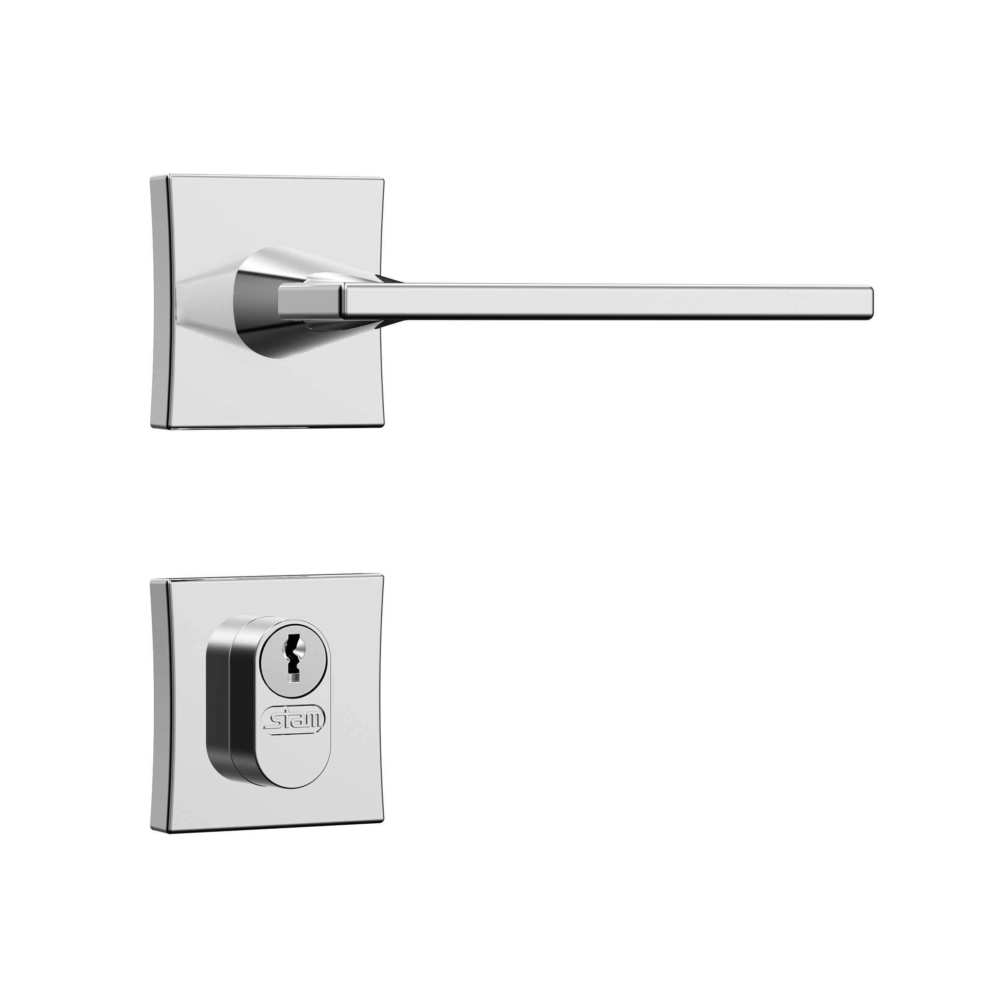 FECHADURA 3000 EXTERNA CLASSIC 73MM ANTARES ROSETA QUADRADA RQI CROMADO - Foto 1