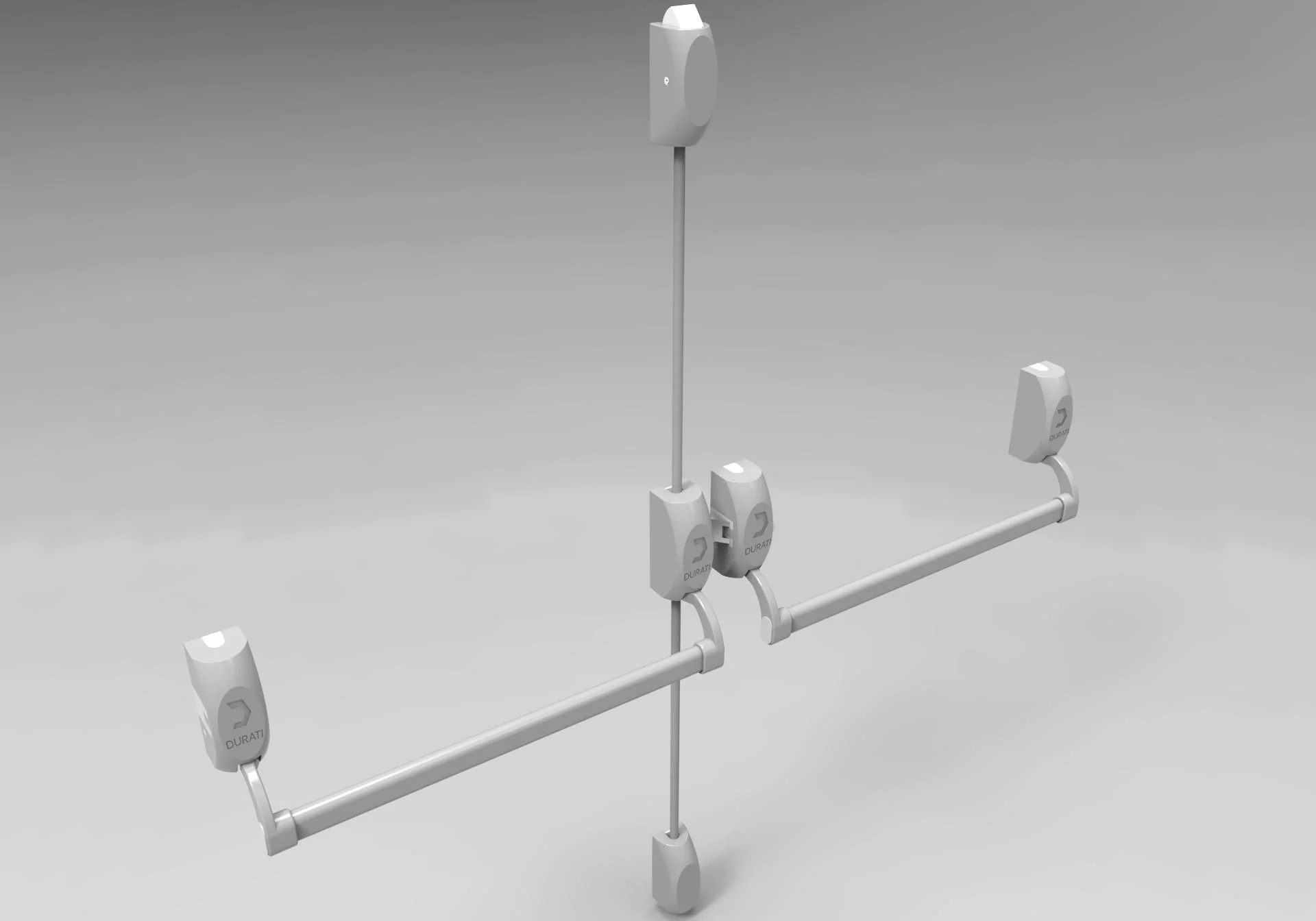 FERRAGEM PARA VIDRO PUSH DUPLA COM FECHADURA CINZA T380-04