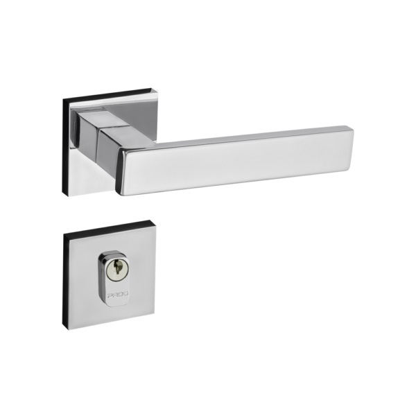 FECHADURA RETRO 411 ROSETA  QUADRADA EXTERNA CROMADA - Foto 1