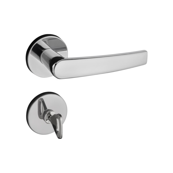 FECHADURA BANHEIRO 401B 60MM CROMADA ROSETA REDONDA CONCEPT - Foto 1