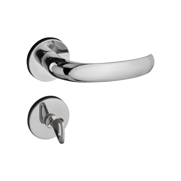 FECHADURA BANHEIRO 406B 60MM CROMADA ROSETA REDONDA CONCEPT - Foto 1
